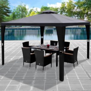 Deuba Pavillon 3x3m Anthrazit Polyrattan