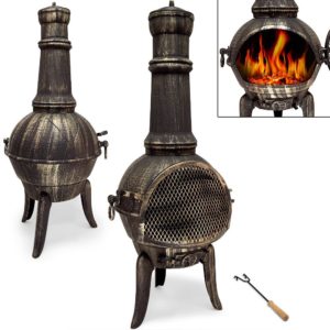 Terrassenofen aus Gusseisen - Gartenofen Gartenkamin Kamin Feuerstelle Feuerkorb