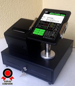 Die I -Pad Mobiles Kassensystem für GASTRONOMIE 7 Bedienerterminal, Bondrucker, Geldlade