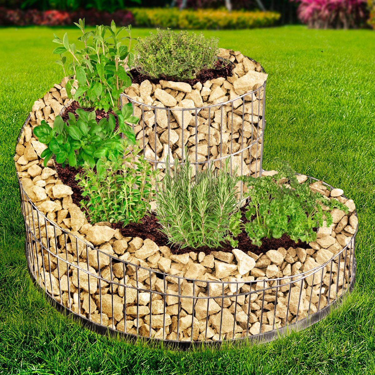 Клумбы из габионов
