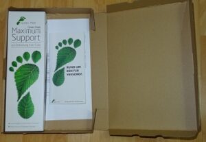 Lieferung der Green Feet orthopädischen Schuheinlagen im Test